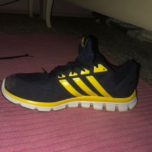 Custom Blue and Gold Adidas Tennis Shoes